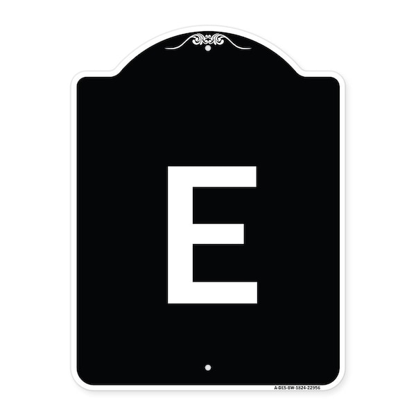 Signmission Sign with Letter E Heavy-Gauge Aluminum Architectural Sign, 24" x 18", BW-1824-22956 A-DES-BW-1824-22956 - main